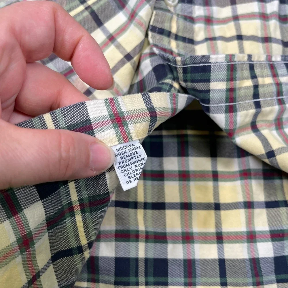 Vintage Polo Ralph Lauren XL Plaid‎ Button Down Big Shirt Distressed Thrashed